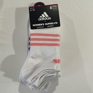 NWT Adidas Women’s Ankle Socks - 6 pairs with various colored stripes